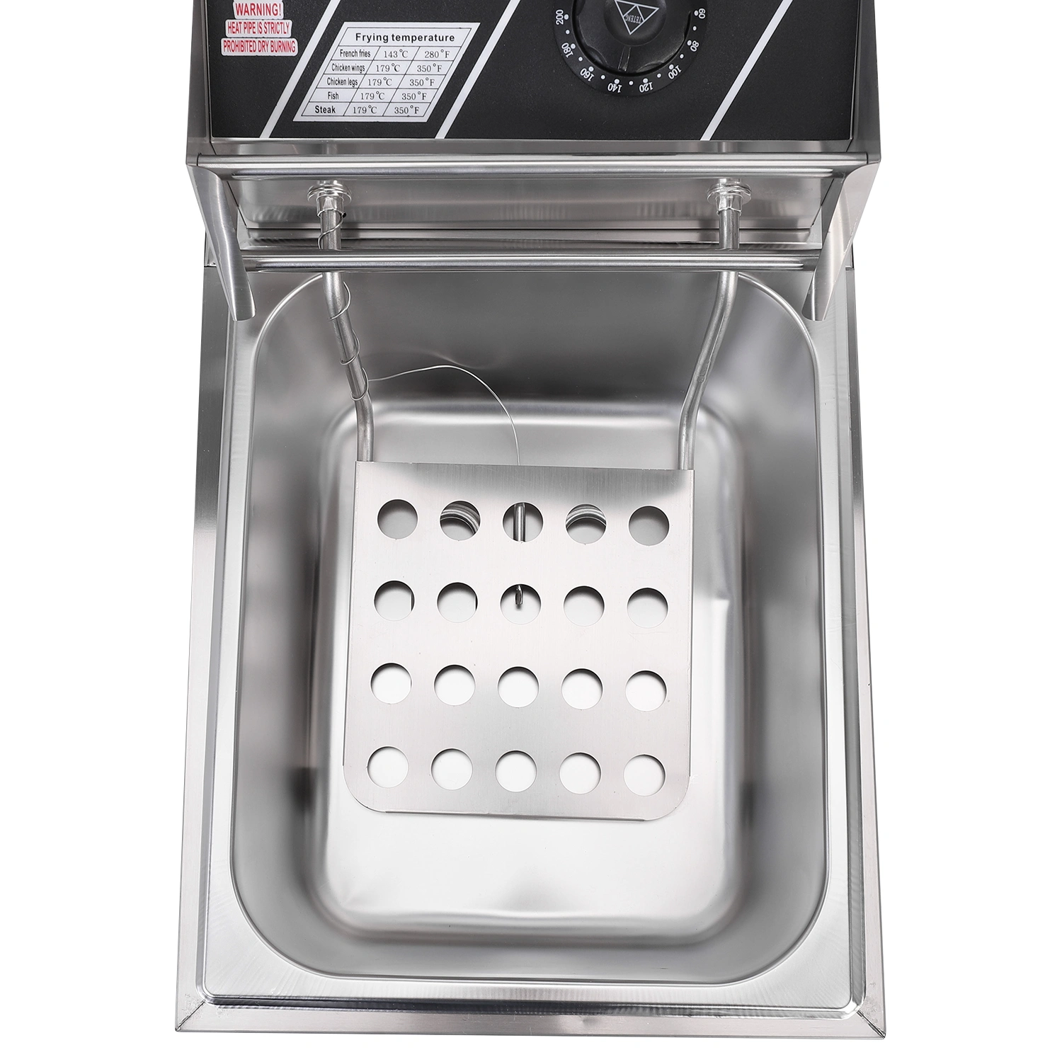 ZOKOP EH81 2500W 220-240V 6.3QT/6L Stainless Steel Single Cylinder Electric Fryer UK Plug view 15