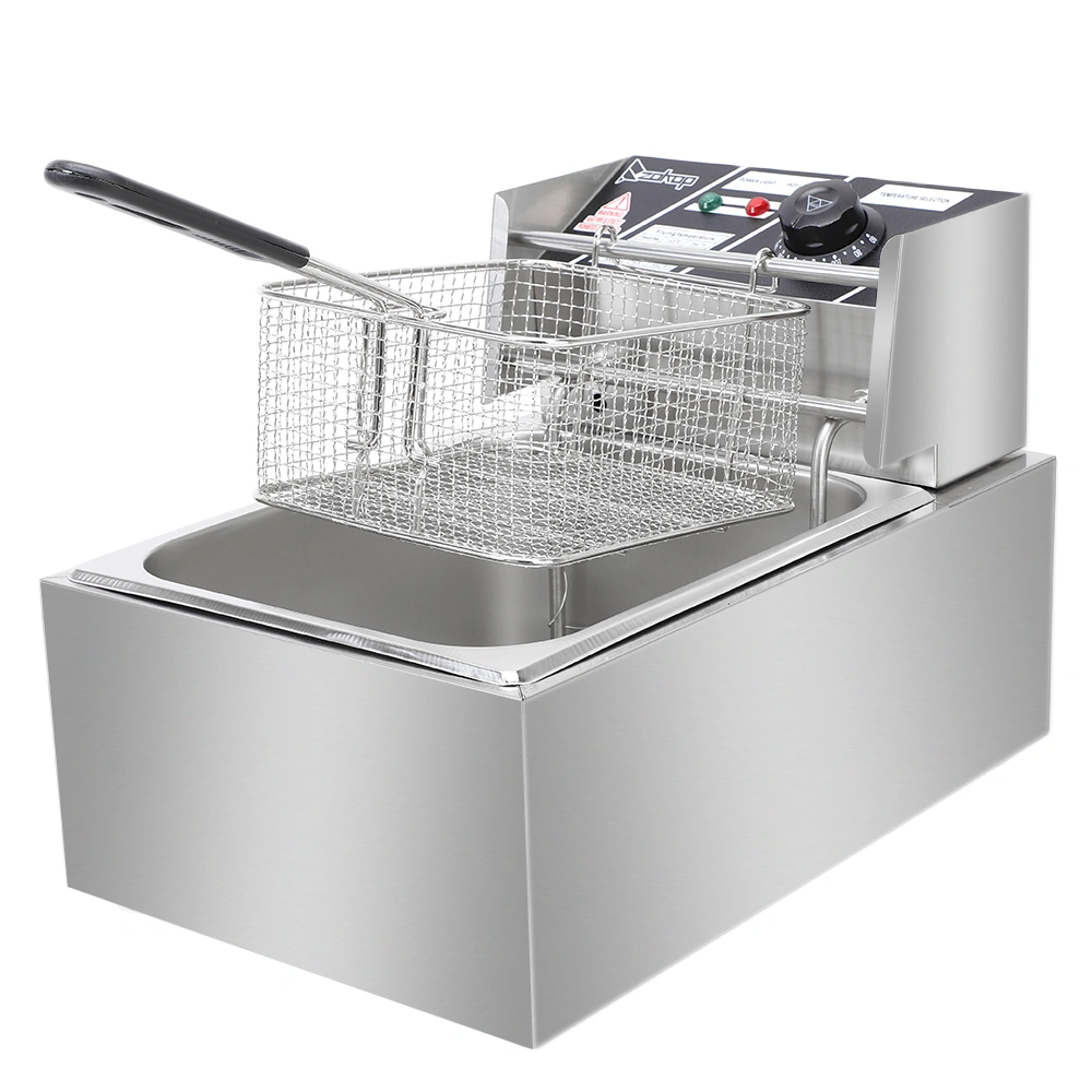 ZOKOP EH81 2500W 220-240V 6.3QT/6L Stainless Steel Single Cylinder Electric Fryer UK Plug view 4