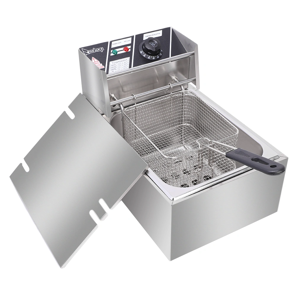 ZOKOP EH81 2500W 220-240V 6.3QT/6L Stainless Steel Single Cylinder Electric Fryer UK Plug view 9
