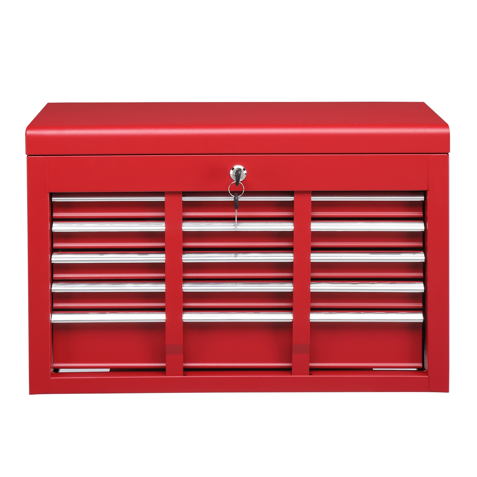 Steel maintenance tool cart cabinet 5 drawers with lock 330lb red view 14