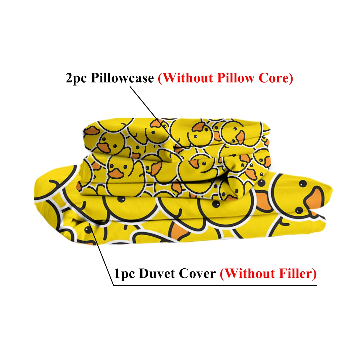 Yellow Rubber Duck Duvet Cover Set 3 Piece Kids Cartoon Duck Comforter Cover Single Bed Cute Yellow Duckies Gift for Duck Lovers view 5