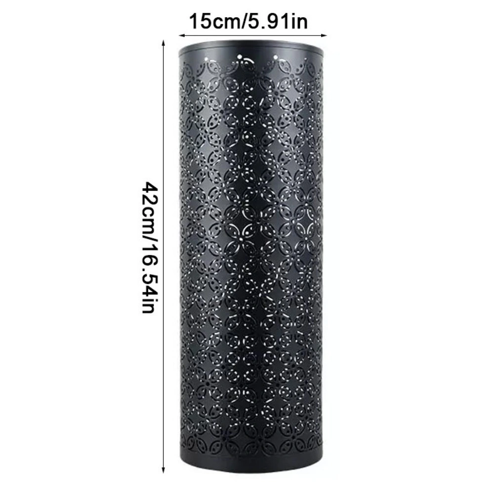 Umbrella Stand Holder Metal Floor Storage Rack Walking Stick Drip Tray - Black view 3