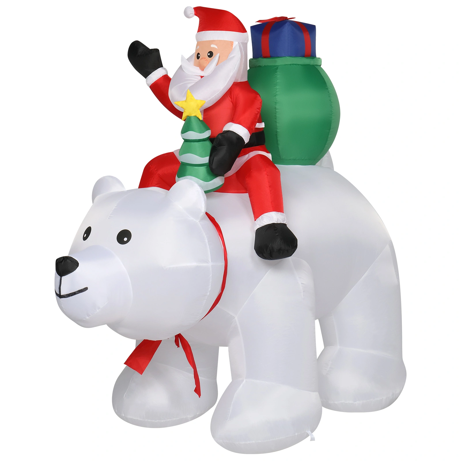 6ft LED Christmas Light String, 15W 7PCS Santa Claus Riding Polar Bear Garden Outdoor Decoration for Holiday Yard Display view 12