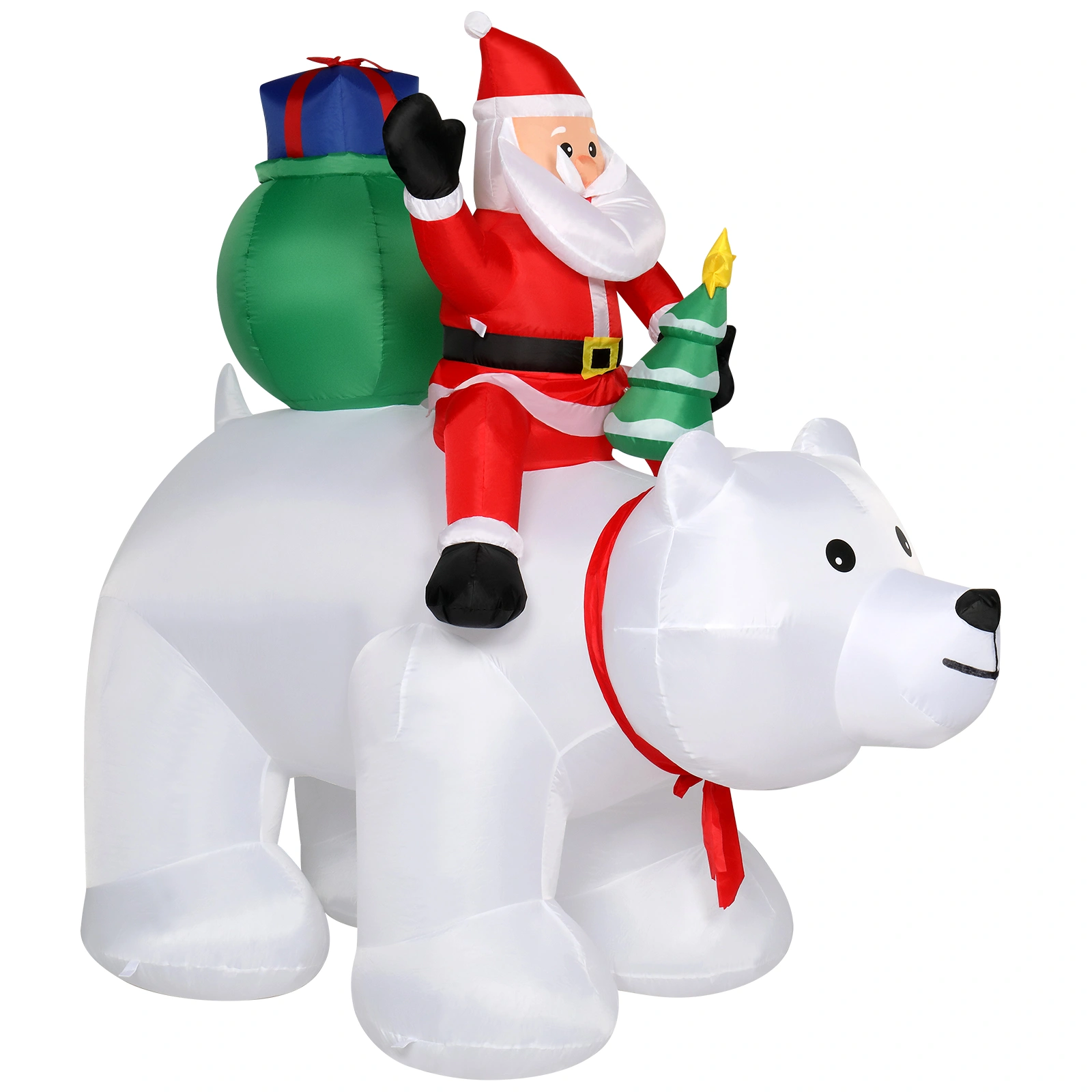 6ft LED Christmas Light String, 15W 7PCS Santa Claus Riding Polar Bear Garden Outdoor Decoration for Holiday Yard Display view 17