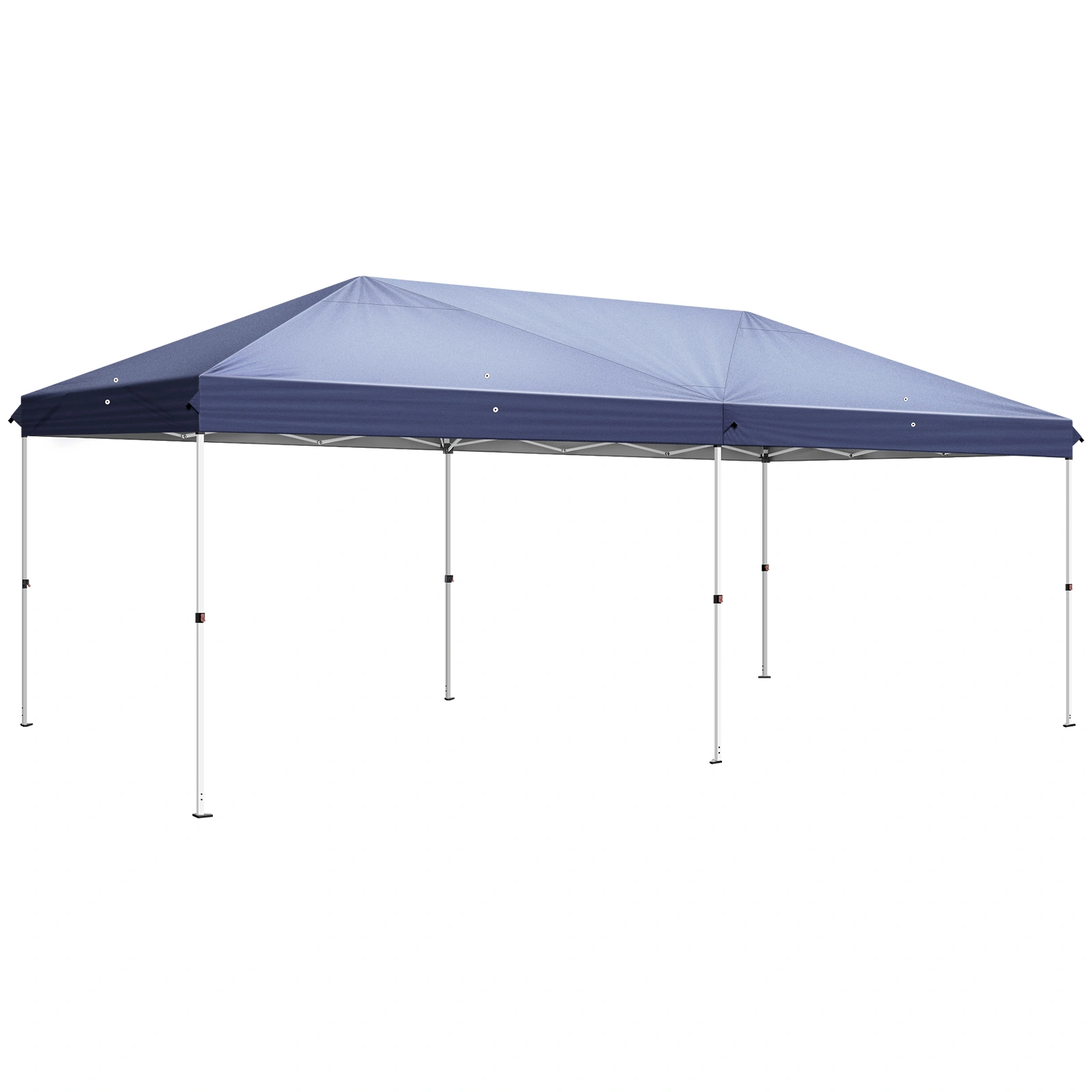10x20ft Pop Up Canopy Tent, 6 Mesh Screen Walls & Doors, 210D Oxford Fabric, 28/22mm Steel Legs, Cross Frame, Powder-Coated Iron, Carry Bag, Blue