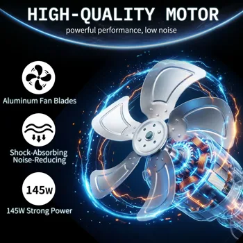 US Standard MLD-400 Barrel Fan 110V 192W 16inch Floor Barrel Fan Mobile Fan with Handle Copper Motor Orange-Yellow Air Circulation Industrial Fan view 3
