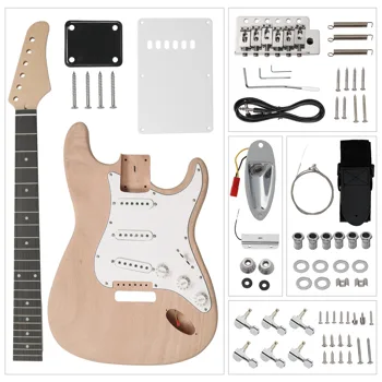 DIY 6 String ST Style Electric Guitar Kits with Mahogany Body, Maple Neck and Accessories view 7