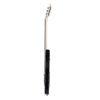 Flame Left Hand Electric Guitar HSH Pickup Shaped Electric Guitar Pack Strap Picks Shake Cable Wrench Tool Black view 4