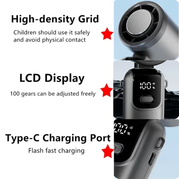 Portable Handheld Mini Turbo Fan In/Outdoor USB Rechargeable Ice Cooling Fans w/LED Display Fan (US Logistics For USPS/DHL/Fedex/UPS. No designated logistics accepted,TK/TMEU only For self-pickup) view 2