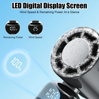 Portable Handheld Mini Turbo Fan In/Outdoor USB Rechargeable Ice Cooling Fans w/LED Display Fan (US Logistics For USPS/DHL/Fedex/UPS. No designated logistics accepted,TK/TMEU only For self-pickup) view 3