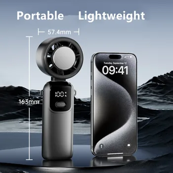 Portable Handheld Mini Turbo Fan In/Outdoor USB Rechargeable Ice Cooling Fans w/LED Display Fan (US Logistics For USPS/DHL/Fedex/UPS. No designated logistics accepted,TK/TMEU only For self-pickup) view 5