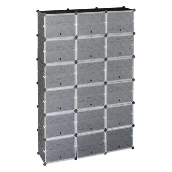 12-Tier Portable 72 Pair Shoe Rack Organizer 36 Grids Tower Shelf Storage Cabinet Stand Expandable for Heels, Boots, Slippers, Black view 7