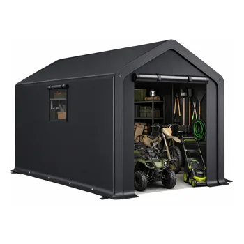 8x10 FT Storage Shed with 2 Roll-up Windows, Heavy Duty Bike Tent