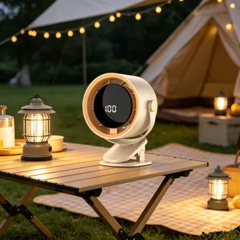 Clip-On USB Rechargeable Desktop Portable Small Fan Adjustment 5 Speed w/ LED display& Hook For Camping Office Home Stroller Car (US Logistics For USPS/DHL/Fedex/UPS. No designated logistics accepted,TK/TMEU only For self-pickup) view 7