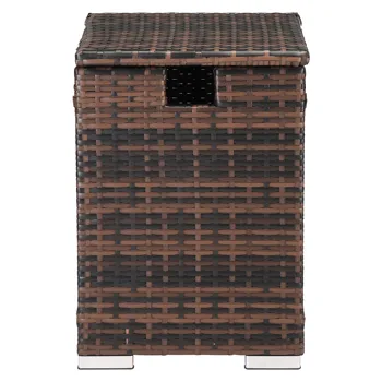 40*40*57cm Iron Frame Gas Bottle Storage Rattan Side Table Brown Gradient view 2