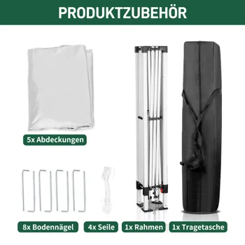 3 x 3m Two Doors & Two Windows Practical Waterproof Right-Angle Folding Tent White view 8