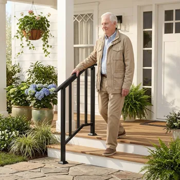 Handrails for Outdoor Steps Fits 1 to 2 Steps view 8