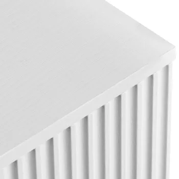 Handleless Grille-Finished 4-Drawer Bedside Table P2 Particleboard + MDF & Melamine Veneer + Thermoformed Drawer Dresser 23.62*14.96*30.71in White view 6