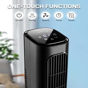 RTW-GR36 US Standard 36 Inch Tower Fan, 110V 45W, Black Plastic Body with Copper Motor, Touch & Remote Control, 3 Speeds, 3 Modes, Oscillating, 9H Timer, Household Fan view 3