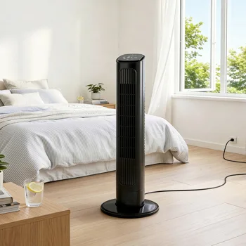 RTW-GR36 US Standard 36 Inch Tower Fan, 110V 45W, Black Plastic Body with Copper Motor, Touch & Remote Control, 3 Speeds, 3 Modes, Oscillating, 9H Timer, Household Fan view 7