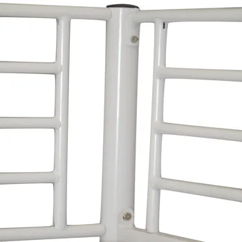Iron Bed Bunk Bed with Ladder for Kids Twin Size White view 8