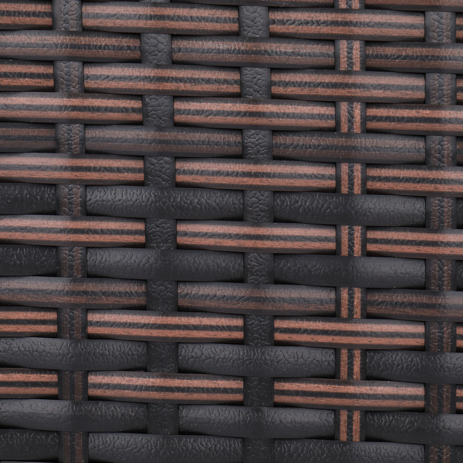 With Top Cover Iron Frame Rattan Trash Can Brown Gradient view 15