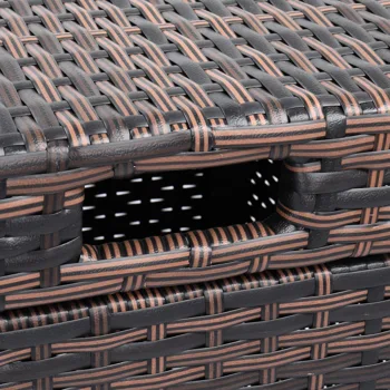With Top Cover Iron Frame Rattan Trash Can Brown Gradient view 4