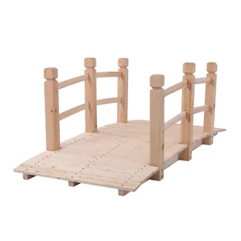 Arch Bridge Small Wooden Bridge Courtyard Outdoor Anticorrosive Wood Landscape Bridge Burlywood view 8