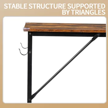 Rotten wood color SG016FD P2 particleboard + iron pipe 120cm cut-off computer desk with non-woven fabric storage view 7