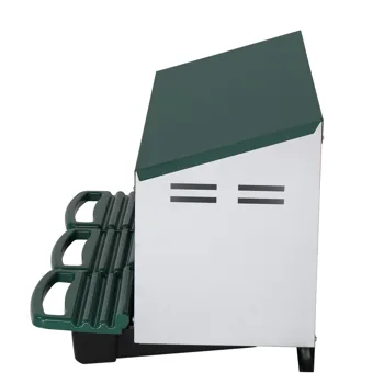 3 Compartment Roll Out Chicken Nesting Box with Plastic Basket, Egg Nest Box Chicken Laying Box Hens Chicken Coop Box, Green view 3