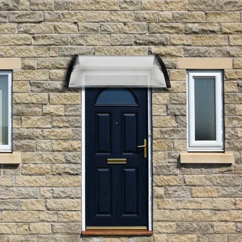HT-100 x 80 Household Application Door & Window Rain Cover Eaves Canopy White & Black Bracket