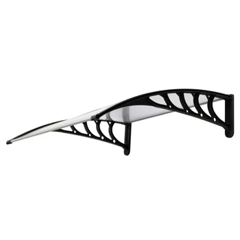 HT-100 x 80 Household Application Door & Window Rain Cover Eaves Canopy White & Black Bracket view 6
