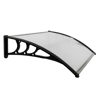 HT-100 x 80 Household Application Door & Window Rain Cover Eaves Canopy White & Black Bracket view 8