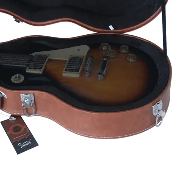Hard-Shell Electric Guitar Case for GLP Style Electric Guitar Bulge Surface Brown view 3