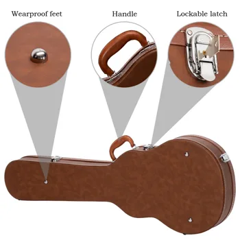 Hard-Shell Electric Guitar Case for GLP Style Electric Guitar Bulge Surface Brown view 7
