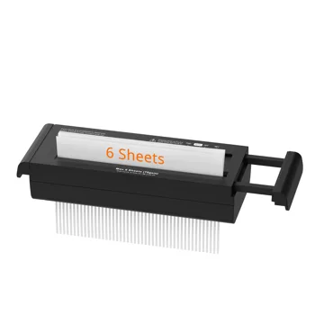 Small Paper Shredder for Home, 6 Sheet Strip Cut Paper Shredder Without Basket,Portable Shredder Extendable Arm Design with Overheat Protection for Home Office