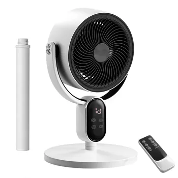 US Standard FKYT-L18XH5R Circulation Fan, 110V 40W, 2-in-1 Air Circulator Fan with Remote Control, ABS Housing, Copper-clad Aluminum Motor, Black & White, 3 Speed Levels, 12H Timer, Manual Vertical Adjustment, Automatic Horizontal Oscillation, LED Di view 3