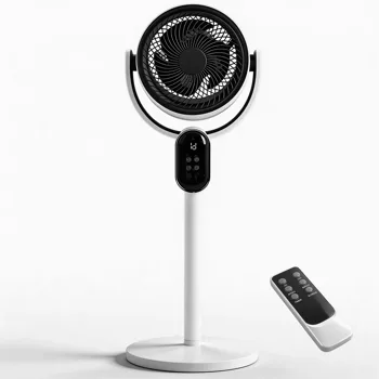 US Standard FKYT-L18XH5R Circulation Fan, 110V 40W, 2-in-1 Air Circulator Fan with Remote Control, ABS Housing, Copper-clad Aluminum Motor, Black & White, 3 Speed Levels, 12H Timer, Manual Vertical Adjustment, Automatic Horizontal Oscillation, LED Di view 6