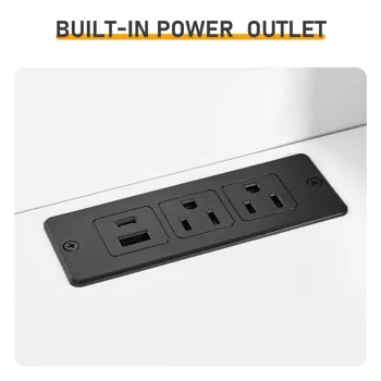 2 Drawers + 1 Shelf + 6-Shelf BedsideTable US Standard Power Supply (1 USB + 1 Type-C + 2 Triple-Prong) Storage Locker P2-12MM Particleboard Laminated Storage Cabinet 17.32*13.78*50in White view 8
