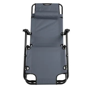 Portable Dual Purposes Extendable Folding Reclining Chair Grey view 4