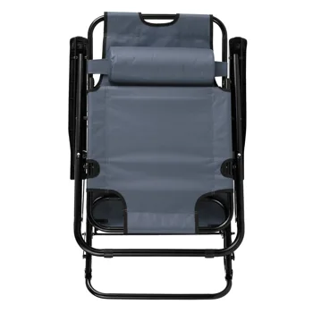 Portable Dual Purposes Extendable Folding Reclining Chair Grey view 5