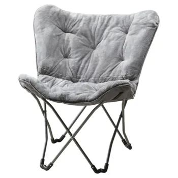 Faux Fur Butterfly Chair for Kids and Teens, Gray (Shipment from Walmart)