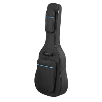 41 Inch 600D Oxford Cloth Acoustic Guitar Bag Black With Blue Line