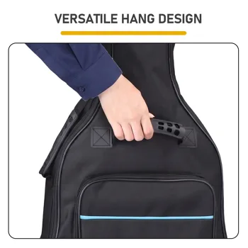 41 Inch 600D Oxford Cloth Acoustic Guitar Bag Black With Blue Line view 5