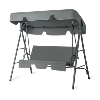 68*43*60 inch Dark Gray KD Style with Cushion Canopy Iron Oxford Fabric 250kg Iron Swing Set
