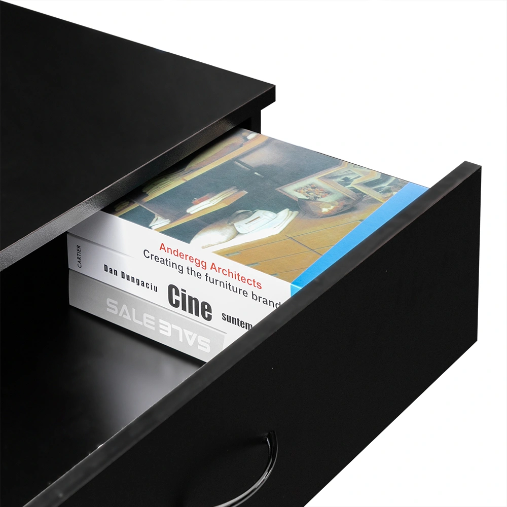 4-Drawer Particleboard Drawer Cabinet with Textured Melamine Finish 25.98*12.99*28.74in Black (=53287540) view 16