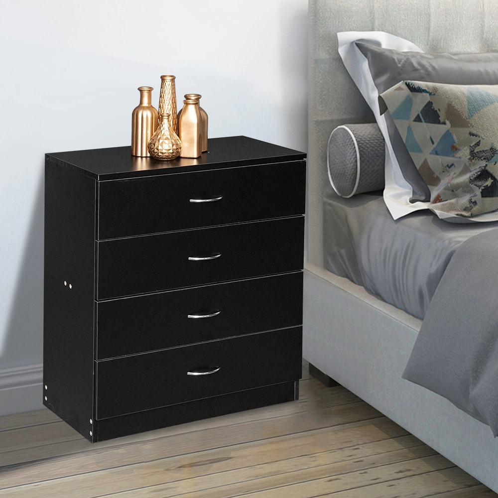 4-Drawer Particleboard Drawer Cabinet with Textured Melamine Finish 25.98*12.99*28.74in Black (=53287540) view 20