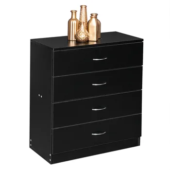 4-Drawer Particleboard Drawer Cabinet with Textured Melamine Finish 25.98*12.99*28.74in Black (=53287540) view 6