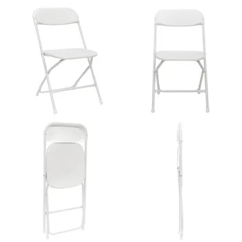 4pcs Injection Molding Classic Garden Plastic Folding Chair White view 4