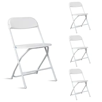 4pcs Injection Molding Classic Garden Plastic Folding Chair White view 6